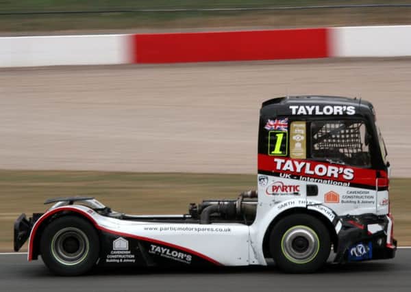 Truck-racer Ryan Smith in action at Brands Hatch. (PHOTO BY: Paul Horton Motorsport).