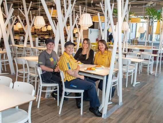 Tracey Brice, Tracy Chaplin, Debbie Goucher, and store manager Barbara Harrison in Ikea's new restaurant(Image: Nottingham Post)