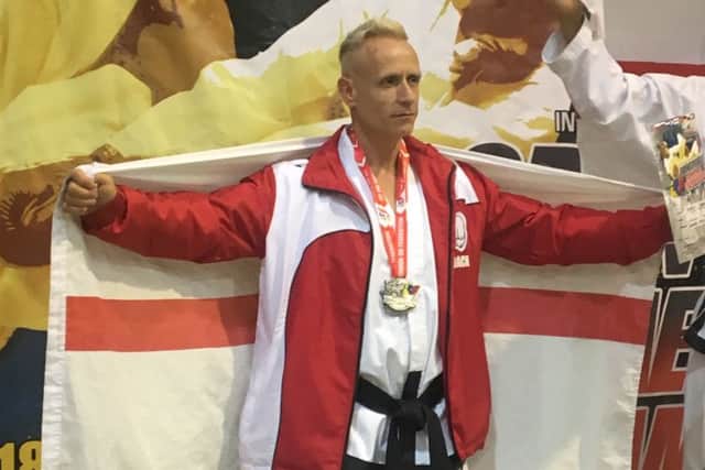 Simon Scales celebrates his success.
