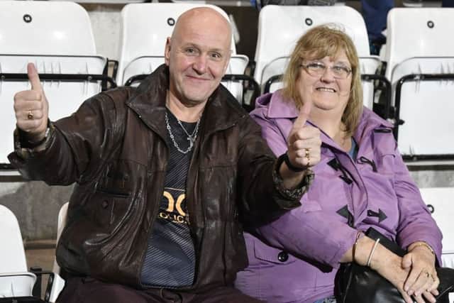 Mansfield Town fans before the game: Picture by Steve Flynn/AHPIX.com, Football: Skybet League 2  match Morecambe -V- Mansfield Town at Globe Arena, Morecambe, Lancashire, England on copyright picture Howard Roe 07973 739229