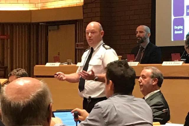 Chief constable Craig Guildford giving a speech to Ashfield District Council.