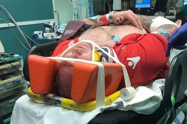Karl Gregory was taken to hospital after a crash. (Image: Ryan Gregory)