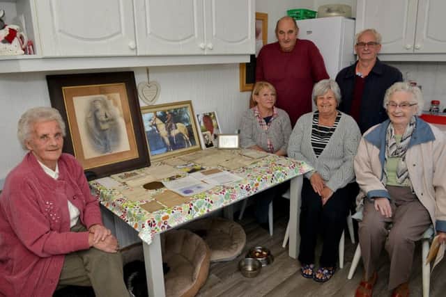 Relatives of William Frederick Parnham, from left Grandaughter Dorothy Mayes, Grandaughter In Law, Marion Ball, Great Grandson Keith Mayes, Keith's Wife Janice Mayes, Grandson Kelvin Parnham and Grandaughter Audrey Waby