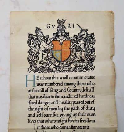 Memorial Scroll of William Frederick Parnham