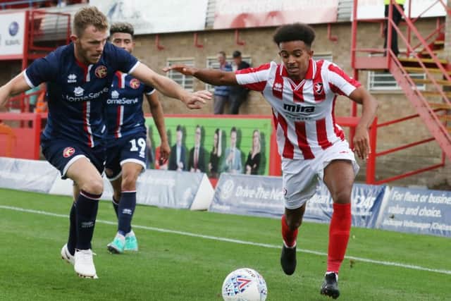 Cheltenham Town FC v Walsall FC at The Jonny Rocks Stadium, Whaddon Road (Pre-season Friendly  - 28 July 2018) - Jacob Maddox

Picture by Antony Thompson - Thousand Word Media, NO SALES, NO SYNDICATION. Contact for more information mob: 07775556610 web: www.thousandwordmedia.com email: antony@thousandwordmedia.com

The photographic copyright (Â© 2017) is exclusively retained by the works creator at all times and sales, syndication or offering the work for future publication to a third party without the photographer's knowledge or agreement is in breach of the Copyright Designs and Patents Act 1988, (Part 1, Section 4, 2b). Please contact the photographer should you have any questions with regard to the use of the attached work and any rights involved.