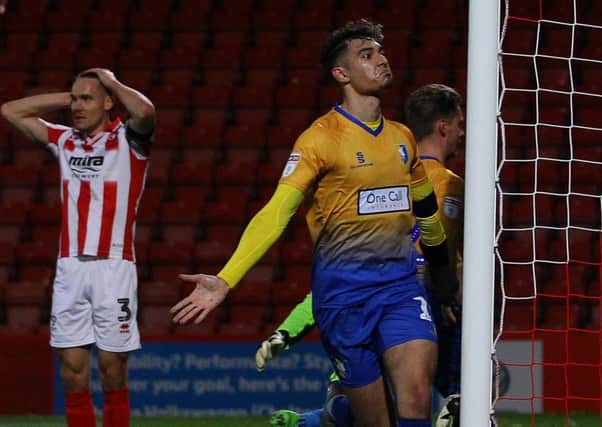 Picture by Gareth Williams/AHPIX.com; Football; Sky Bet League Two; Cheltenham Town v Mansfield Town; 03/11/18  KO 15:00; The Jonny Rocks Stadium; copyright picture; Howard Roe/AHPIX.com; Tyler Walker celebrates his stoppage time equaliser for Mansfield which denied Cheltenham a first home win