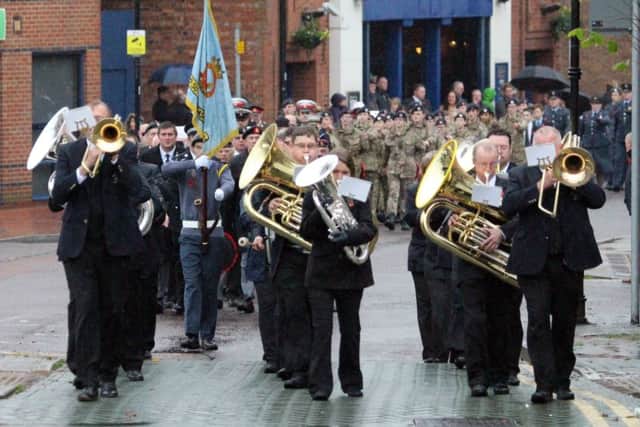 Blidworth Welfare Band leading a previous Remembrance Day parade in Sutton.
