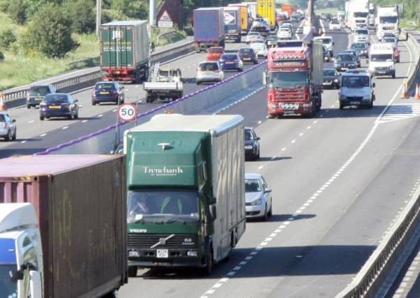 The M1 motorway in Derbyshire.