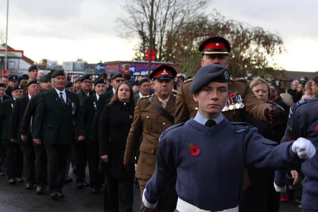 More than 3,000 residents paraded in the rain from Forest Street in the town centre.