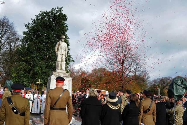 Poppy petals were shot into the air.
