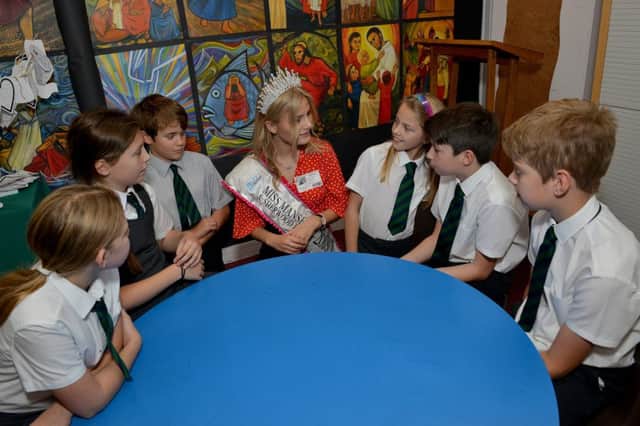 Miss Mansfield and Sherwood Forest, Bethany Wigley visited St PatrickÃ¢Â¬"s Catholic Primary School to meet with some of the children who raised money for her adopted charity Rethink Mental Illness, Bethany chats to children about her role