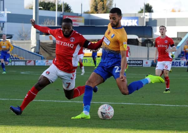 Mansfield Town vs. Charlton Athletic - 
CJ Hamilton gets a shot off early in the second half.