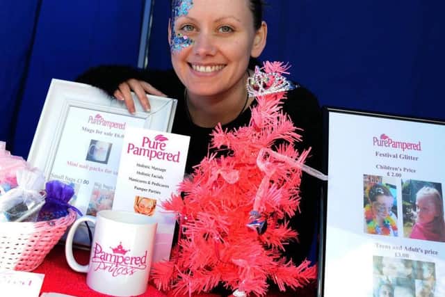 Emma Leitch brought some sparkle to the fayre with her Pure Pampered products.