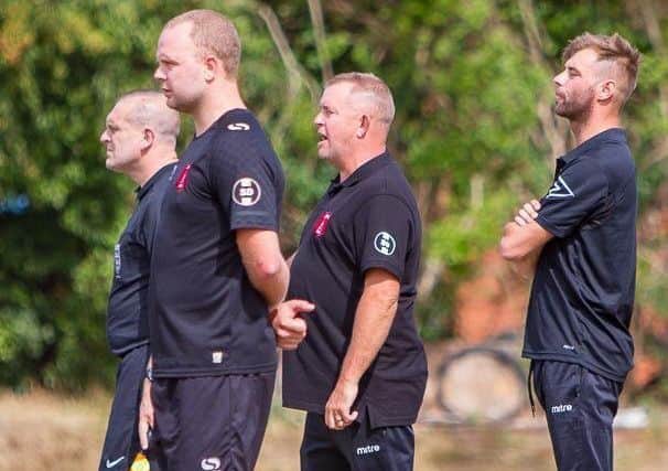 Micky Taylor (second right), who has stepped down as manager of Clipstone.