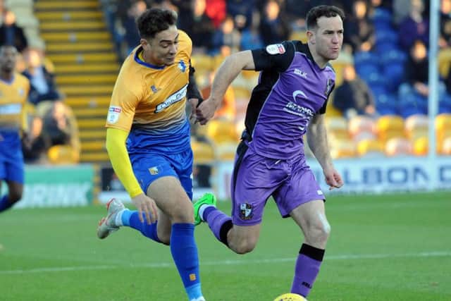 Action from the win over Port Vale.