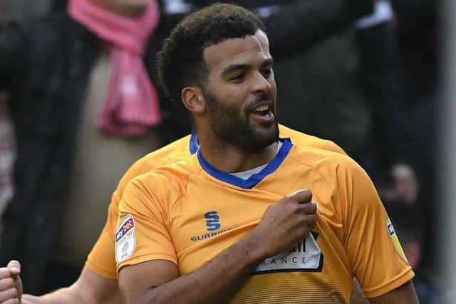 Picture Andrew Roe/AHPIX LTD, Football, EFL Sky Bet League Two, Lincoln City v Mansfield Town, Sincil Bank, 24/11/2018, K.O 3pm
Mansfield's Jacob Mellis celebrates his equalising goal
Andrew Roe>>>>>>>07826527594
