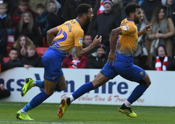 Picture Andrew Roe/AHPIX LTD, Football, EFL Sky Bet League Two, Lincoln City v Mansfield Town, Sincil Bank, 24/11/2018, K.O 3pm

Mansfield's Jacob Mellis celebrates his equalising goal

Andrew Roe>>>>>>>07826527594