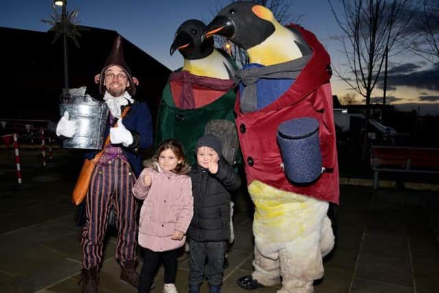 Kirkby In Ashfield Christmas lights switch-on, pictured are Paige Williams, aged six and Tommy Williams, aged four.