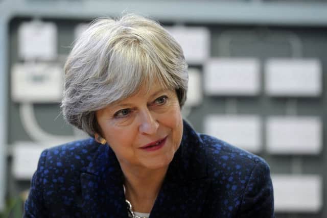 23 November 2017 ....... Prime Minister Theresa May during a visit to Leeds College of Building, a specialist further and higher education construction college. Picture Tony Johnson