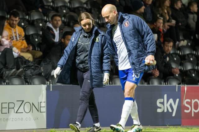 David Mirfin - battling injury - Pic By James Williamson