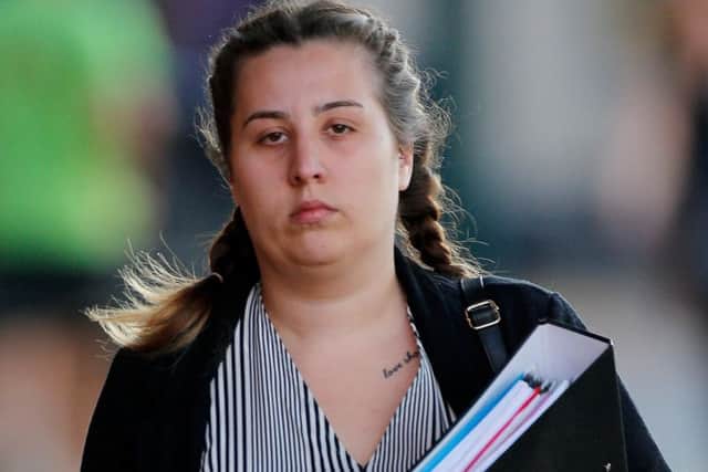 Demi Harris, 21, who stabbed and killed her boyfriend, Christopher Pearson, 39, after she found him naked in a hot tub with a group of men and women