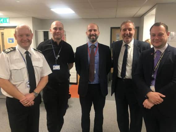 Chief constable Craig Guildford, Inspector Craig Hall, Ashfield District Council chief executive Rob Mitchell, Nottinghamshire Police and Crime Commissioner Paddy Tipping, and Ashfield District Council leader Coun Jason Zadrozny