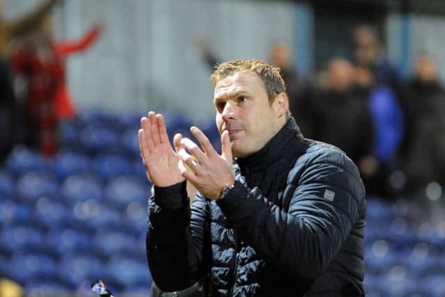 David Flitcroft thanks the fans.