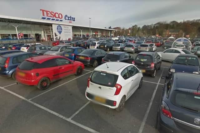 Tesco's car park of Chesterfield Road, Mansfield