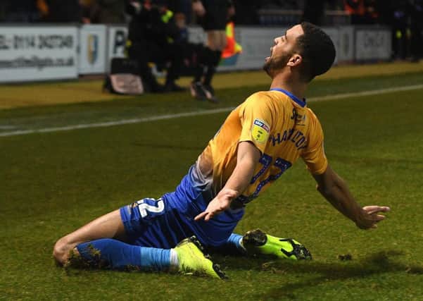 Picture Andrew Roe/AHPIX LTD, Football, EFL Sky Bet League Two, Mansfield Town v Bury, One Call Stadium, 26/12/18, K.O 3pm

Mansfield's CJ Hamilton celebrates his goal

Andrew Roe>>>>>>>07826527594