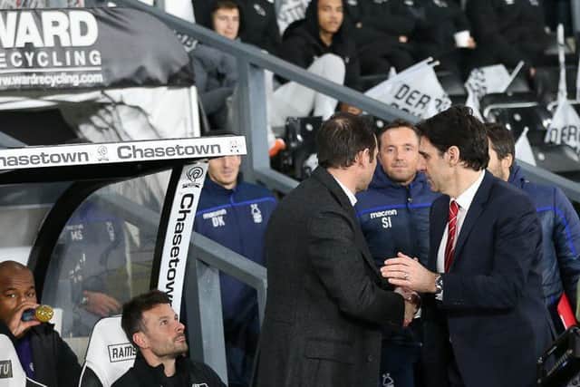 Action from the first half between Derby County vs Nottingham Forest at Pride Park Stadium Derby - 17-12-18 - image Jez Tighe