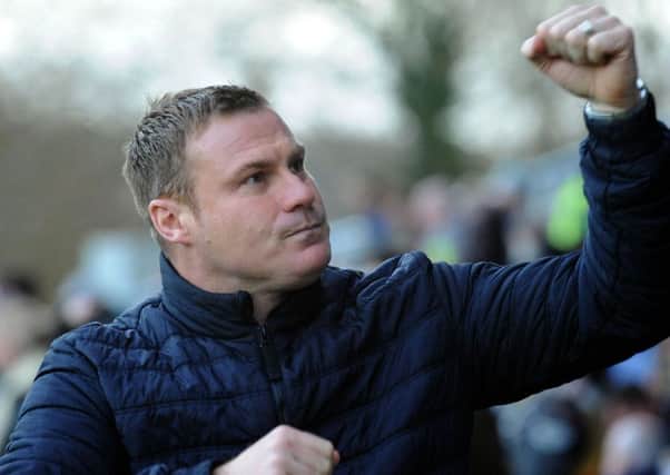 Mansfield Town boss David Flitcroft, who is up for the manager of the month award.