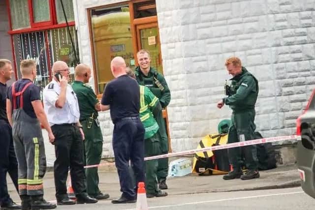 Emergency crews and the police helicopter were deployed.