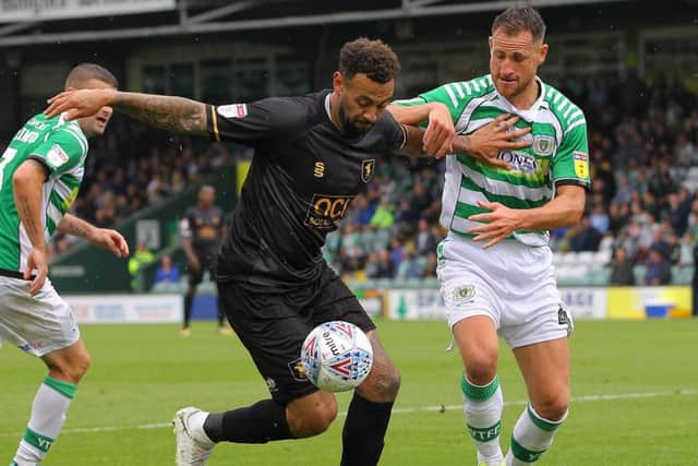 Action from Yeovil v Mansfield earlier this season.