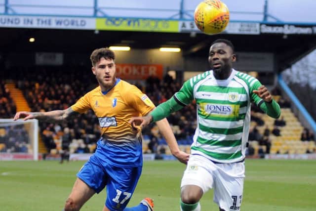 Mansfield Town v Yeovil Town
Ryan Sweeney tries to get on to a through ball.