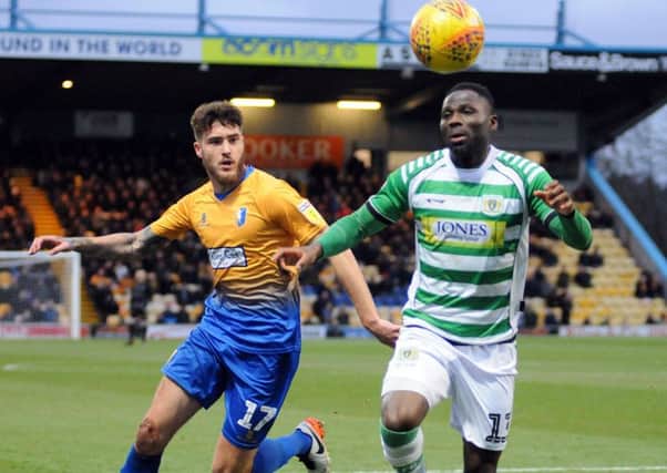 Mansfield Town v Yeovil Town
Ryan Sweeney tries to get on to a through ball.