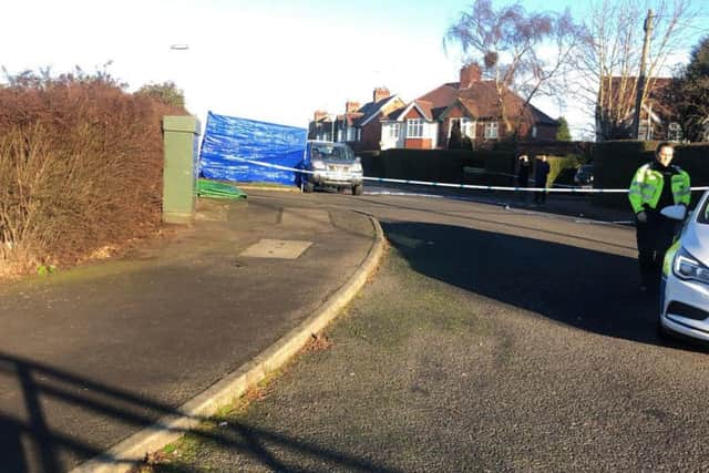 Pleasley crime scene.