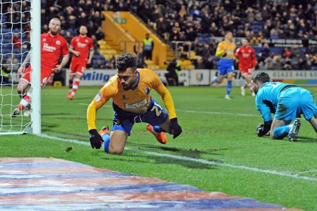 Nicky Ajose comes close early in the second half.