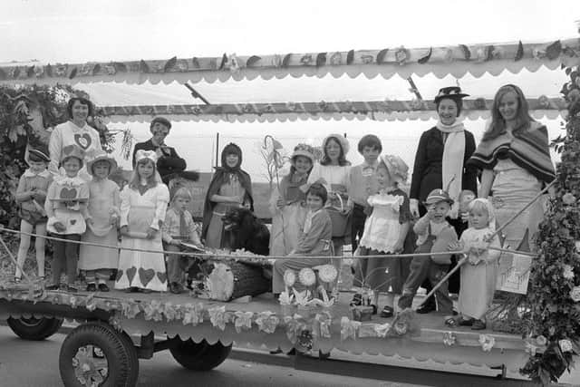 1972: From Mary Poppins to Little Bo Peep...a fantastic line-up for a float at the Warsop Carnival. Did you take part?