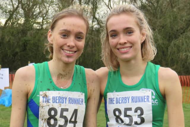 The successful Scott twins, of Mansfield Harriers, Mollie (left) and Amber.