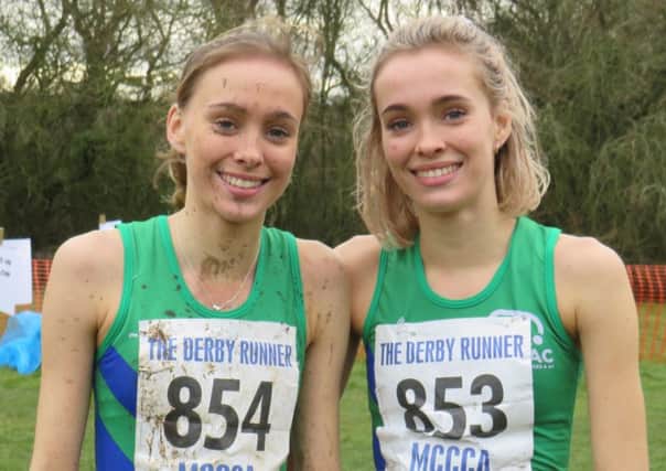 The successful Scott twins, of Mansfield Harriers, Mollie (left) and Amber.