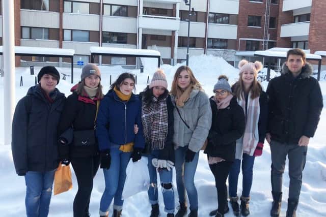 West Nottinghamshire College students brave the cold during their Finland trip