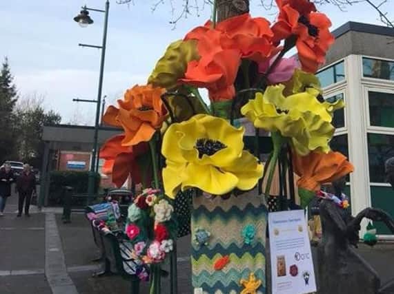 The Edwinstowe Yarn Bomb has seen High Street decorated with home-made flowers and pom poms.