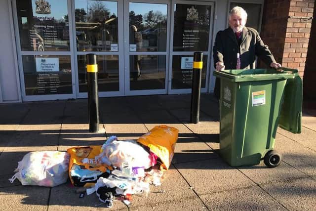 Councillor Walker with the rubbish