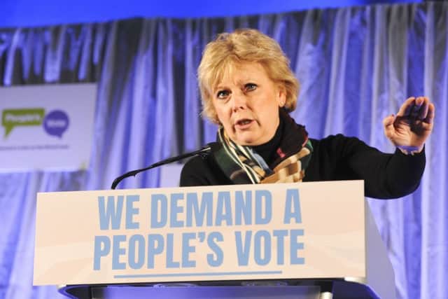 People's Vote event held at Victoria Hall in Sheffield
Anna Soubry MP speaking at the event