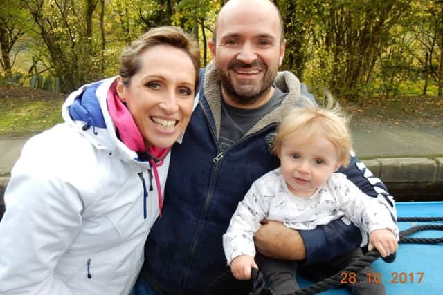 Watersports enthusiasts Richard and Katie Hill, with their two-year-old daughter, Jessica.