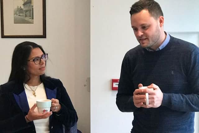 Priti Patel with Ben Bradley.