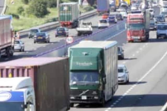 One lane on the M1 has been closed after a vehicle broke down.