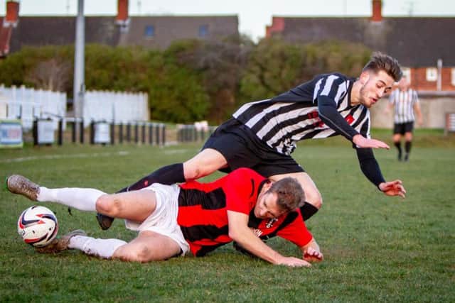 Action from Clipstones goalless draw.(PHOTO: Dan Walker)
