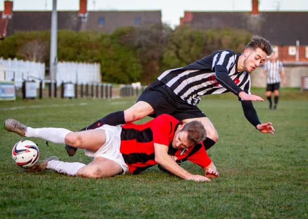 Action from Clipstones goalless draw.(PHOTO: Dan Walker)