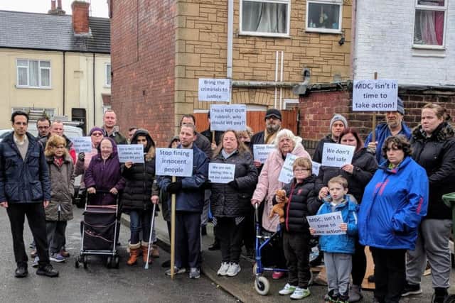 Mansfield residents at the protest.